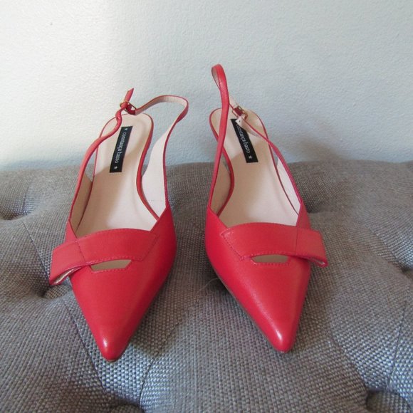 Constanca Basto Slingback Red Pumps Made in Italy - Picture 2 of 12